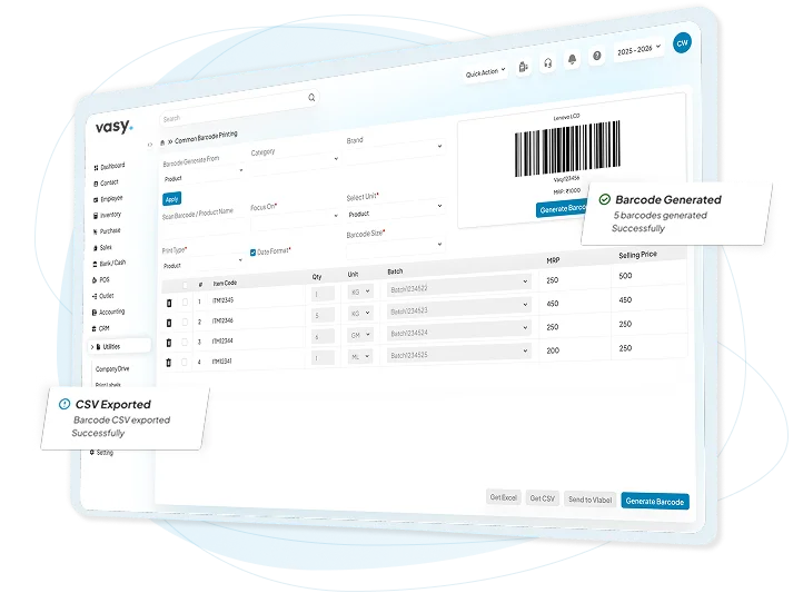 Manage your inventory and barcode
